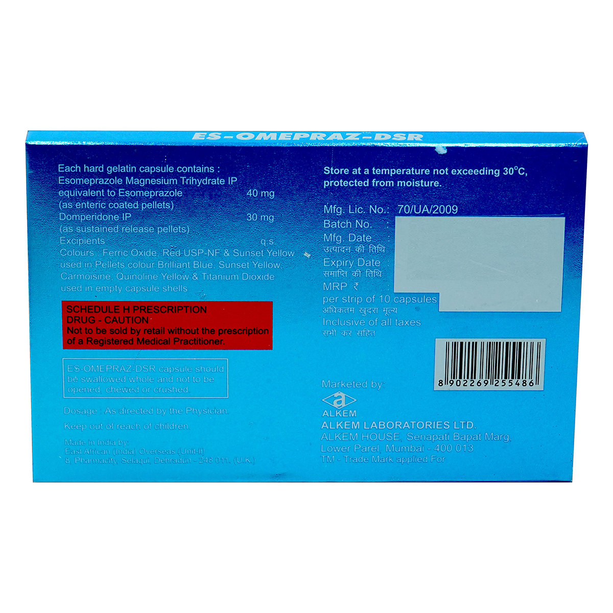 ES-Omepraz-DSR Capsule 10's, Pack of 10 CapsuleS ES-Omepraz-DSR Capsule 10's, Pack of 10 CapsuleS