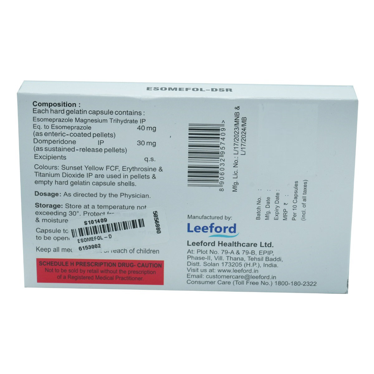 Esomefol-DSR Capsule 10's, Pack of 10 CapsuleS Esomefol-DSR Capsule 10's, Pack of 10 CapsuleS