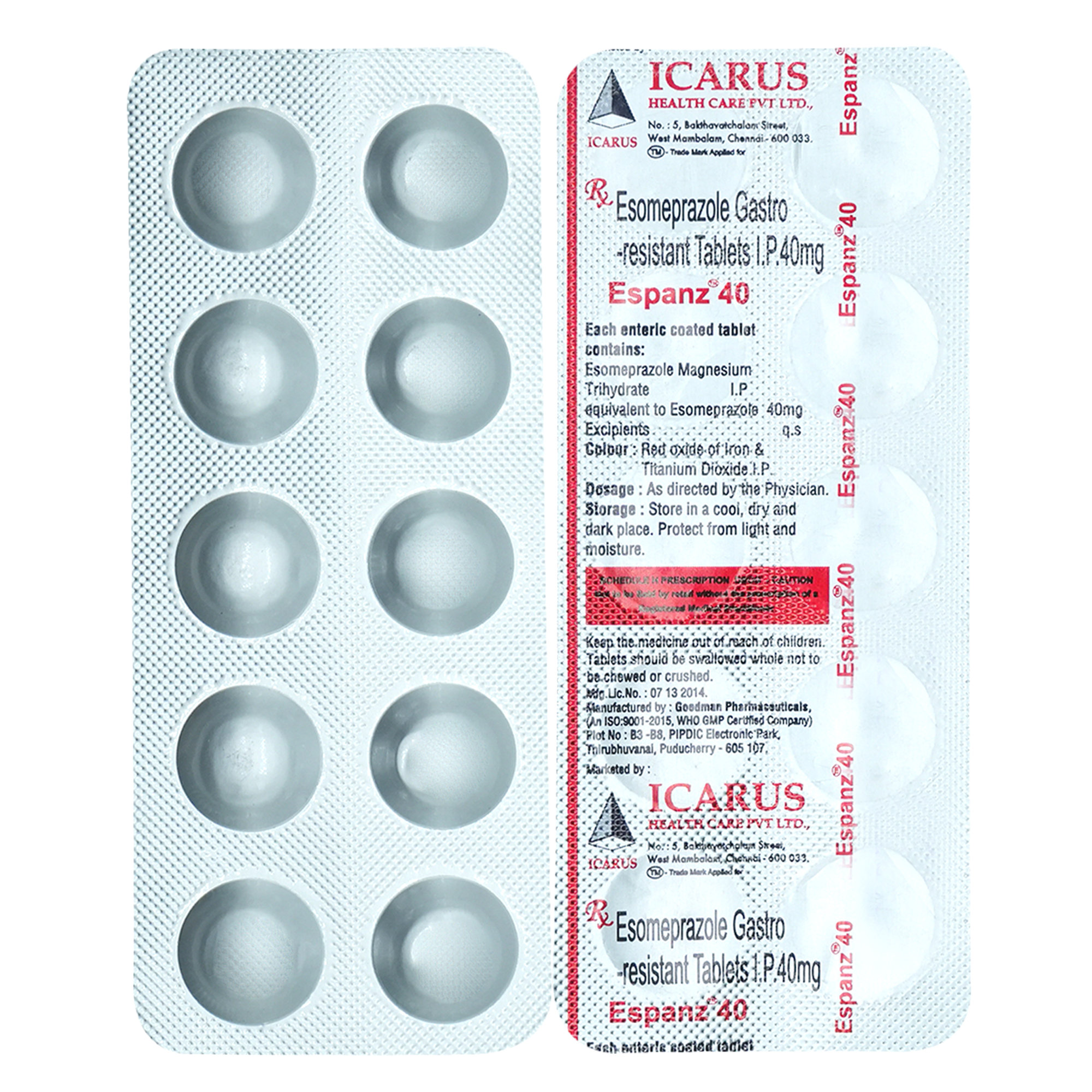 Espanz 40 Tablet 10's, Pack of 10 TABLETS Espanz 40 Tablet 10's, Pack of 10 TABLETS
