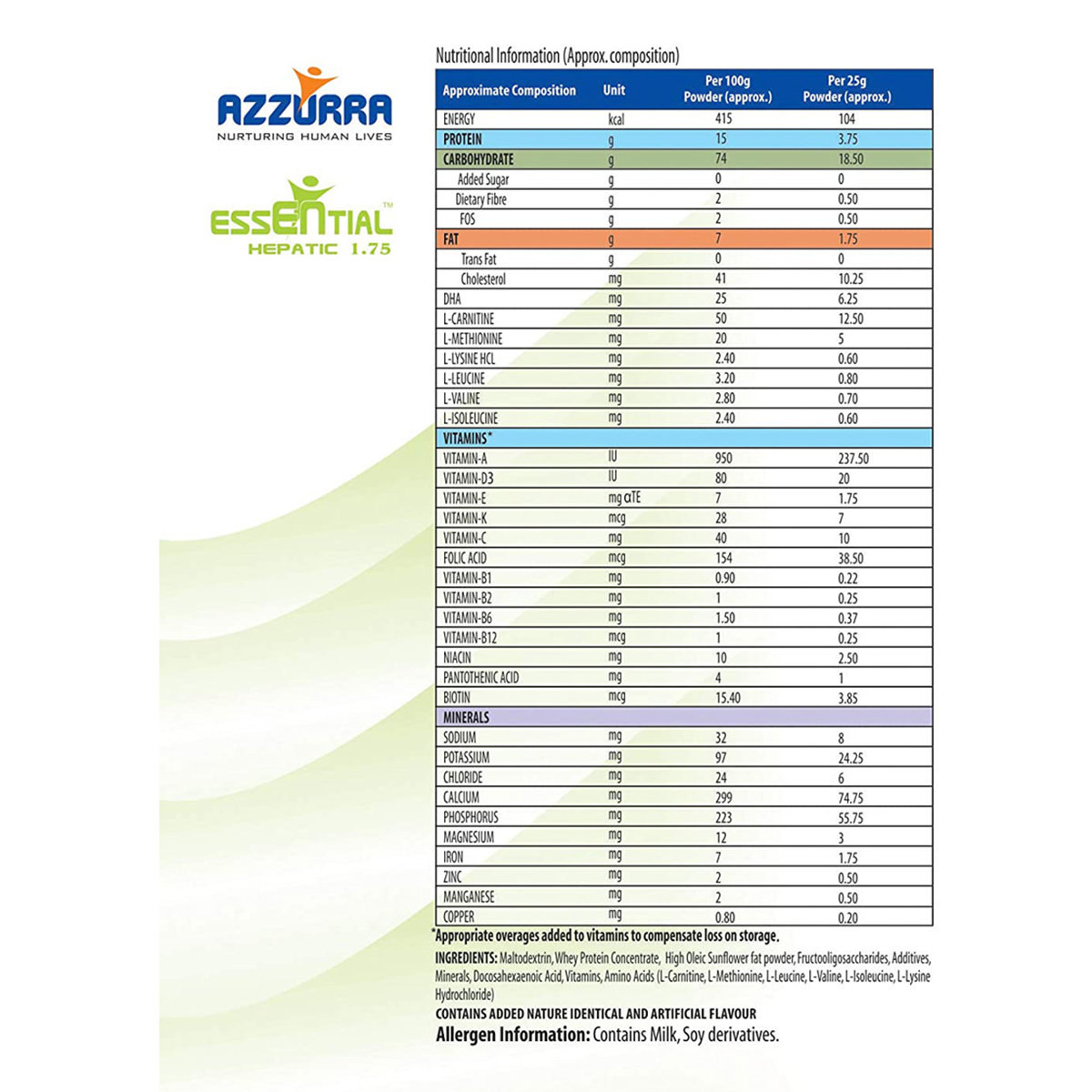 Essential Nutrition Series Hepatic 1.75 Vanilla Flavour Powder, 400 gm, Pack of 1 Essential Nutrition Series Hepatic 1.75 Vanilla Flavour Powder, 400 gm, Pack of 1