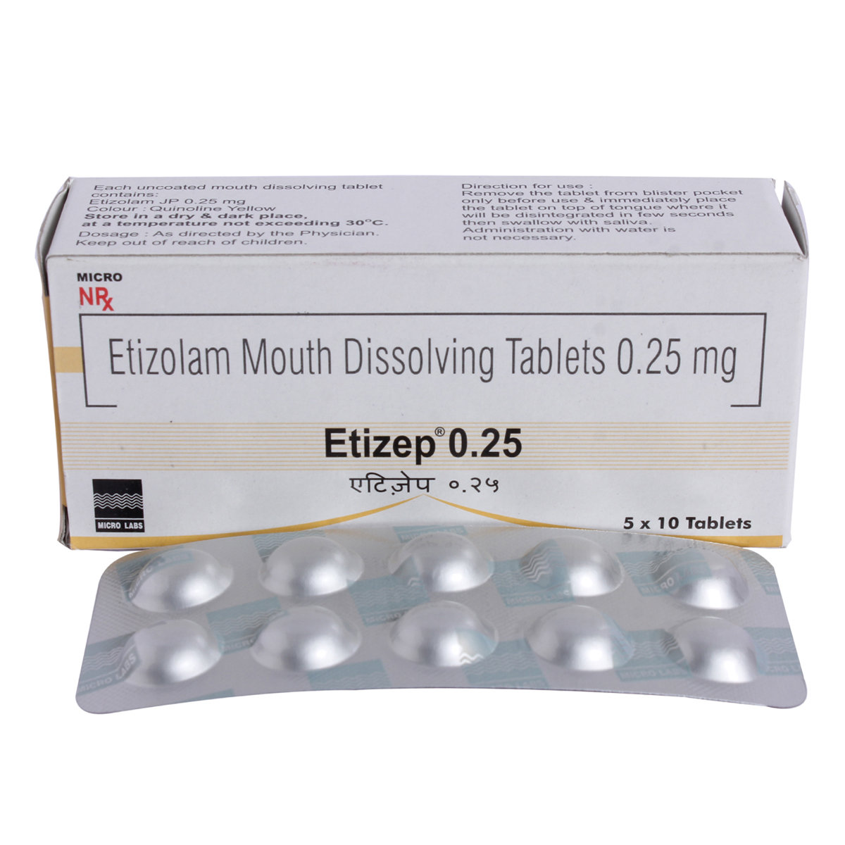 Etizep 0.25 mg Tablet 10's, Pack of 10 TabletS Etizep 0.25 mg Tablet 10's, Pack of 10 TabletS