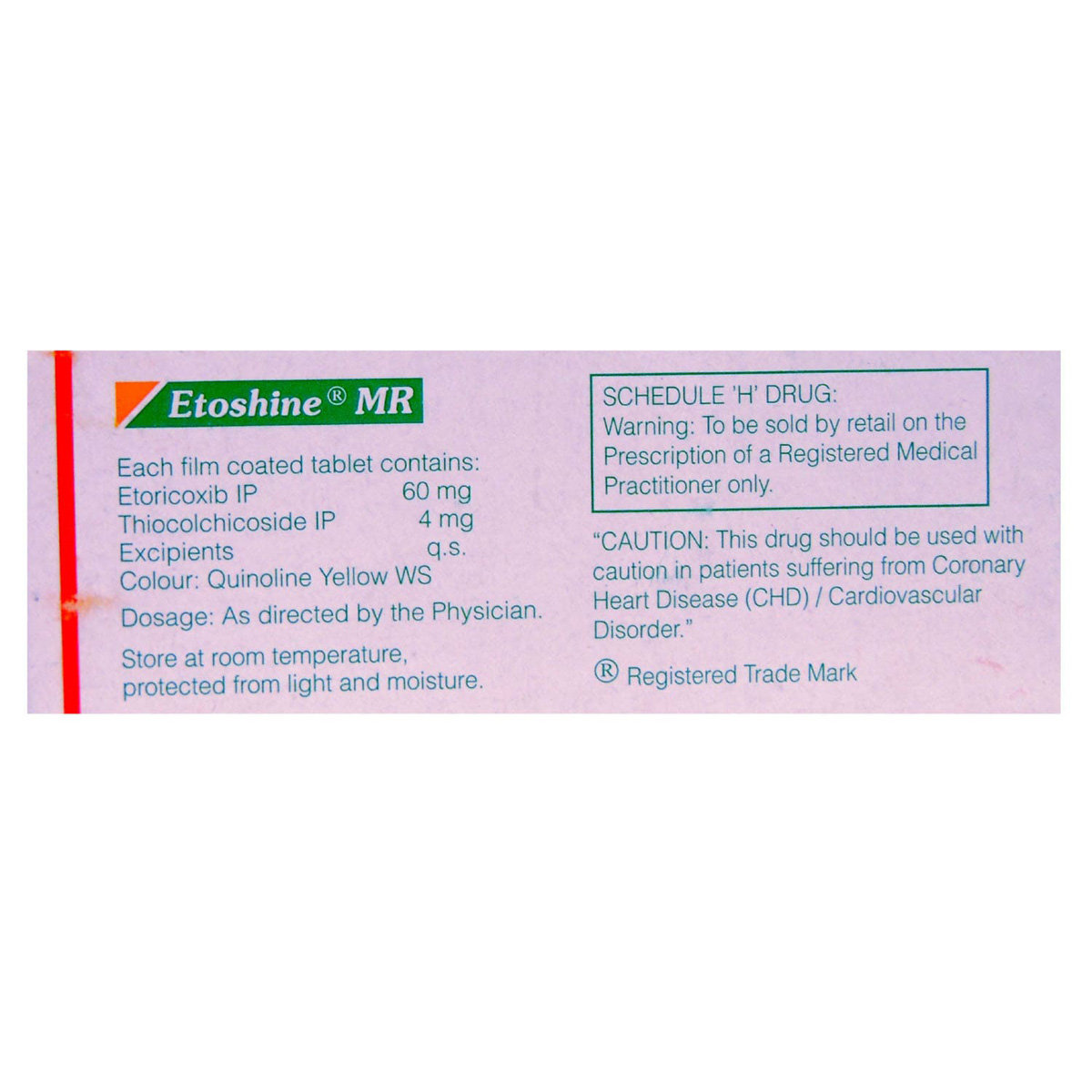 Etoshine MR Tablet 10's, Pack of 10 TABLETS Etoshine MR Tablet 10's, Pack of 10 TABLETS