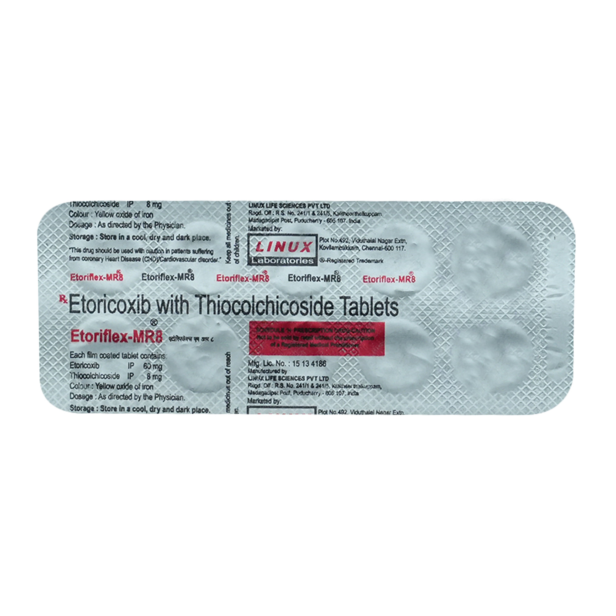 Etoriflex-MR 8 Tablet 10's, Pack of 10 TABLETS Etoriflex-MR 8 Tablet 10's, Pack of 10 TABLETS