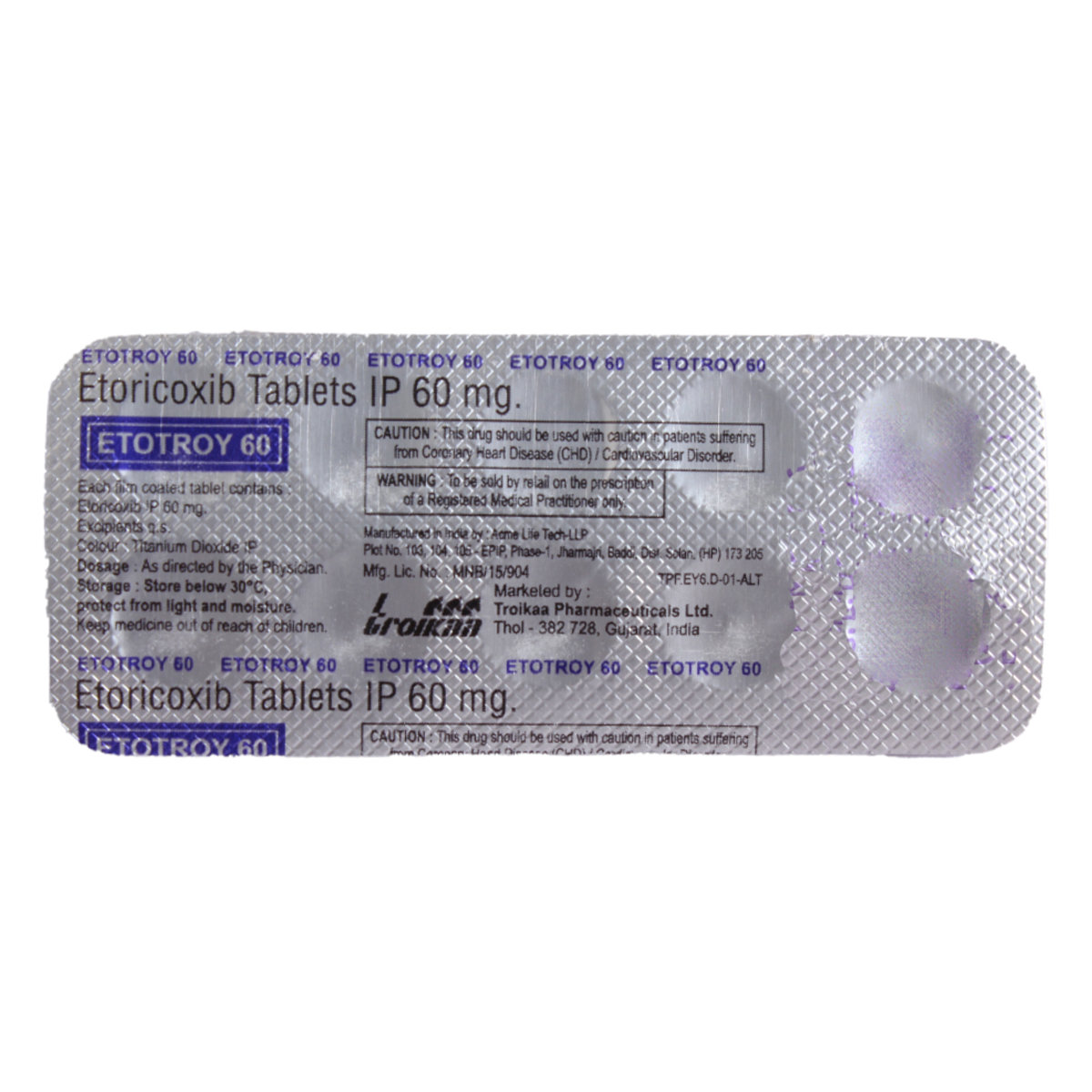 Etotroy 60 Tablet 10's, Pack of 10 TABLETS Etotroy 60 Tablet 10's, Pack of 10 TABLETS