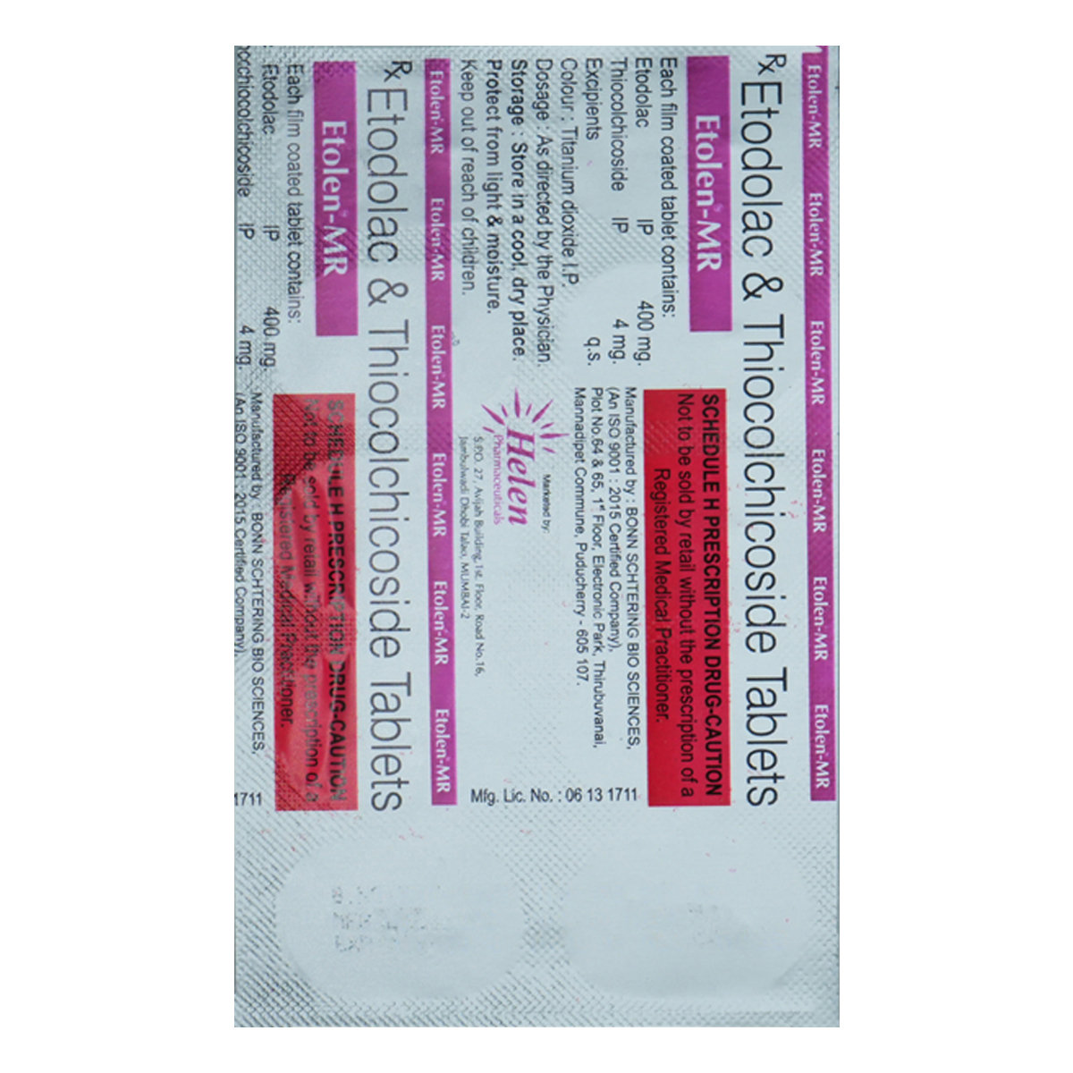 Etolen-MR Tablet 10's, Pack of 10 TabletS Etolen-MR Tablet 10's, Pack of 10 TabletS