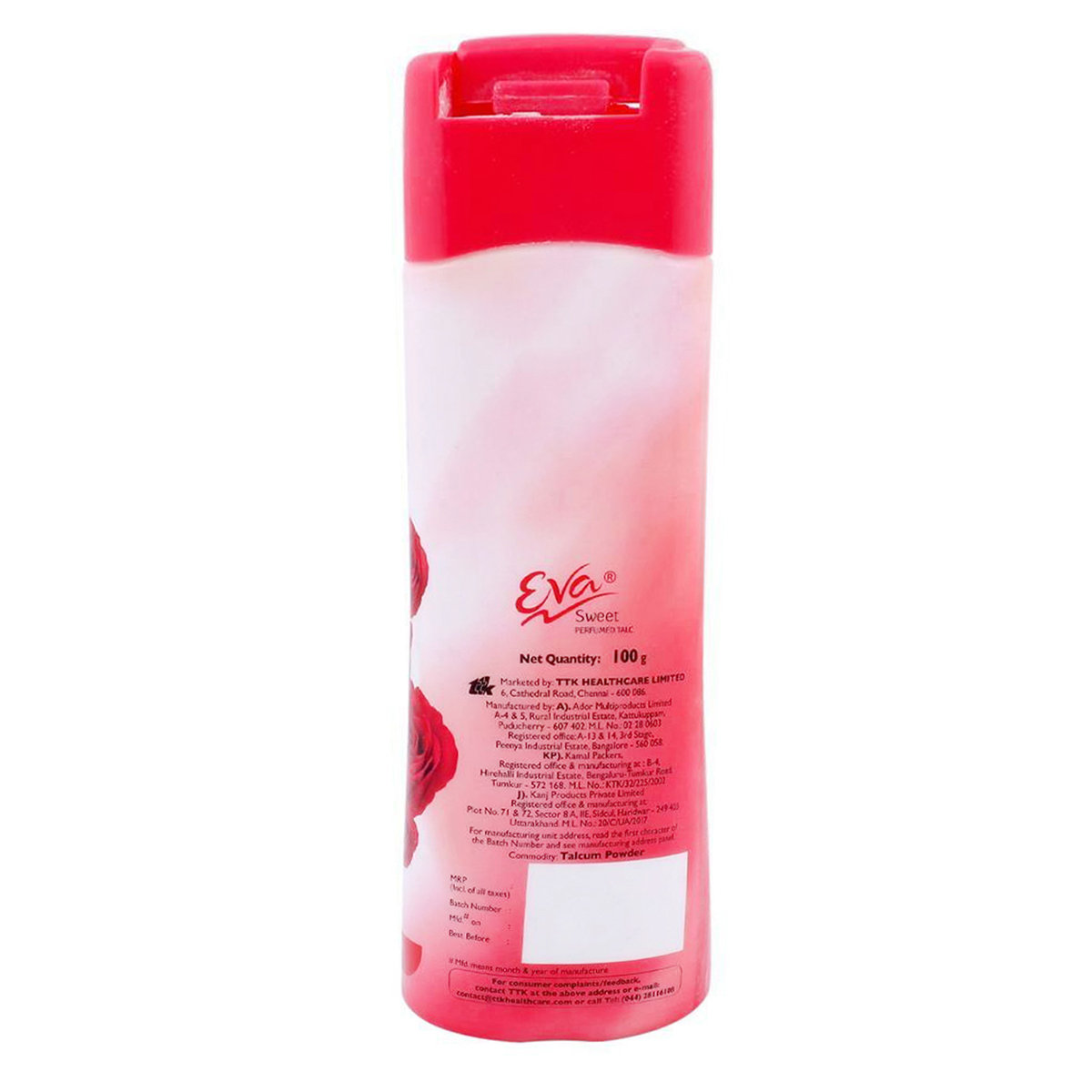 Eva Sweet-Exotic Rose Perfumed Talc 100 gm | Protects From Body Odour | Offers All Day Long Freshness | For Face & Body, Pack of 1 Eva Sweet-Exotic Rose Perfumed Talc 100 gm | Protects From Body Odour | Offers All Day Long Freshness | For Face & Body, Pack of 1