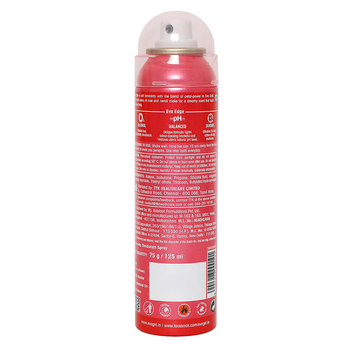 Eva Doll Deodorant Body Spray, 125 ml, Pack of 1 Eva Doll Deodorant Body Spray, 125 ml, Pack of 1