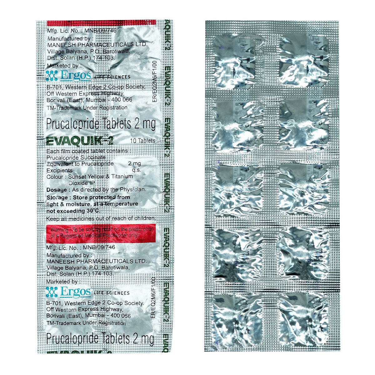 Evaquik 2 mg Tablet 10's, Pack of 10 TabletS Evaquik 2 mg Tablet 10's, Pack of 10 TabletS