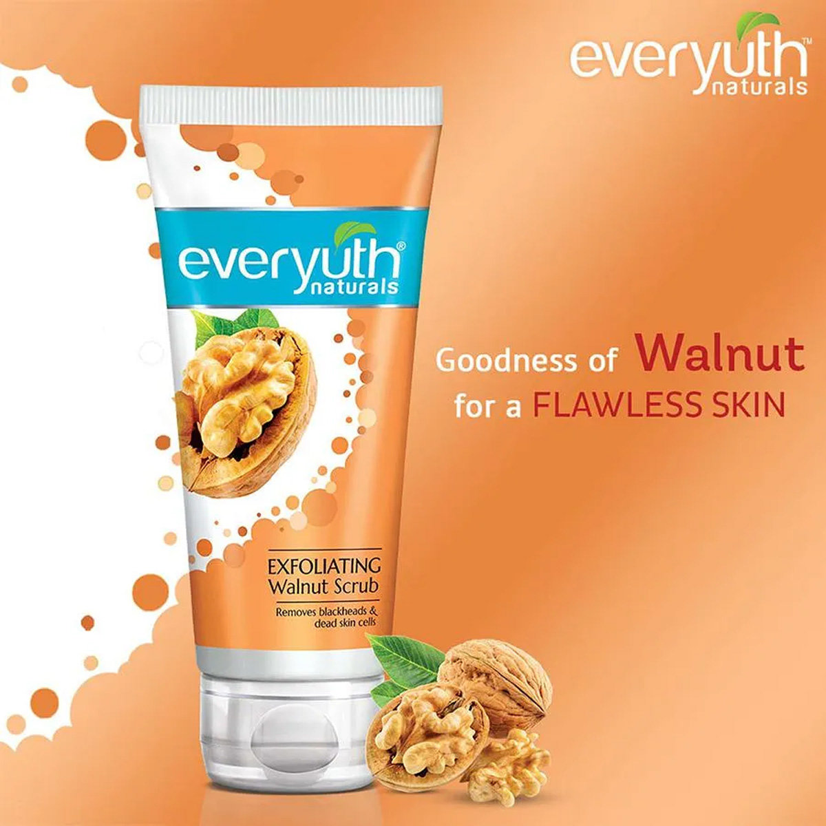 Everyuth Naturals Exfoliating Walnut Scrub 50 gm | For Blackheads & Dead Skin Cells Removal | For All Skin Type, Pack of 1 Everyuth Naturals Exfoliating Walnut Scrub 50 gm | For Blackheads & Dead Skin Cells Removal | For All Skin Type, Pack of 1