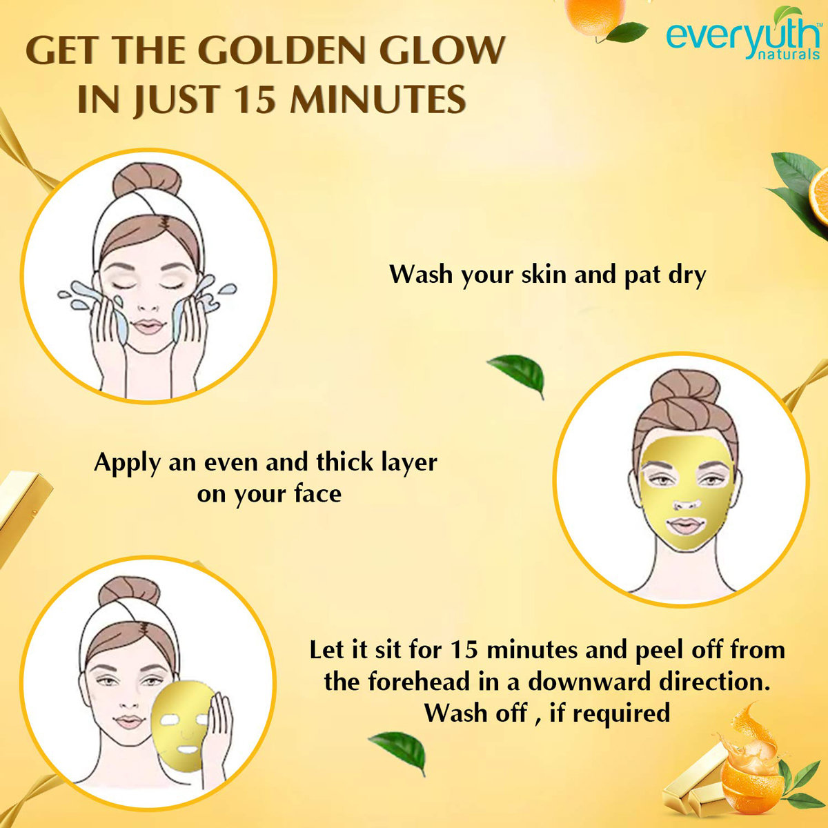 Everyuth Naturals Golden Glow Peel-Off Mask 90 gm | For Glowing Skin | For All Skin Type, Pack of 1 Everyuth Naturals Golden Glow Peel-Off Mask 90 gm | For Glowing Skin | For All Skin Type, Pack of 1