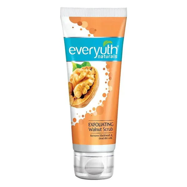 Everyuth Naturals Exfoliating Walnut Scrub 25 gm | For Blackheads &amp; Dead Skin Cells Removal | For All Skin Type, Pack of 1