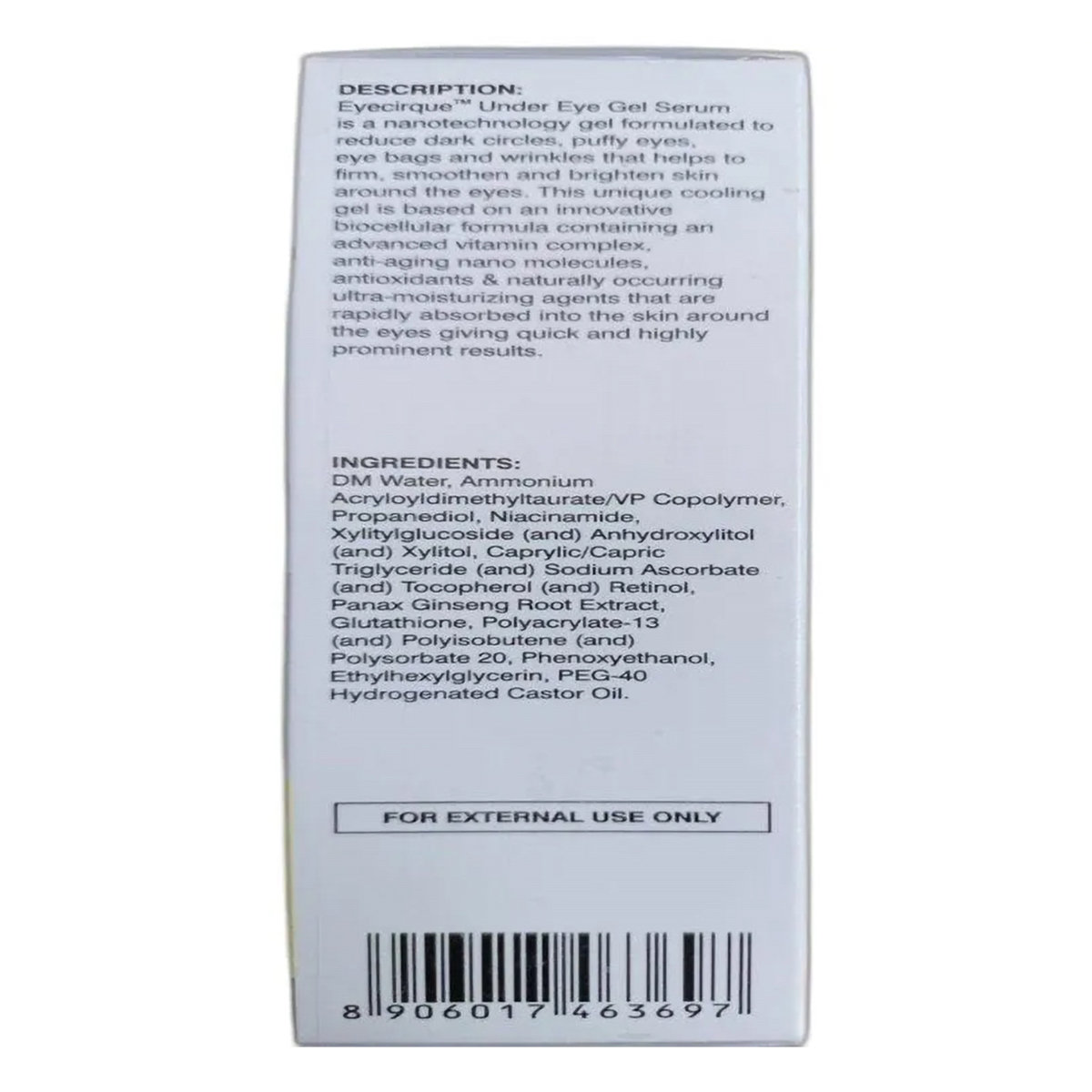 Eyecirque Under Eye Gel Serum 30 gm | Vitamin Complex, Aquaxyl, Glutathione, Ginseng Extract & Niacinamide | Reduces Dark Circles, Eye Puffiness, Eye Bags & Wrinkles | Smoothens, Brightens Skin | For All Skin Type, Pack of 1 Eyecirque Under Eye Gel Serum 30 gm | Vitamin Complex, Aquaxyl, Glutathione, Ginseng Extract & Niacinamide | Reduces Dark Circles, Eye Puffiness, Eye Bags & Wrinkles | Smoothens, Brightens Skin | For All Skin Type, Pack of 1