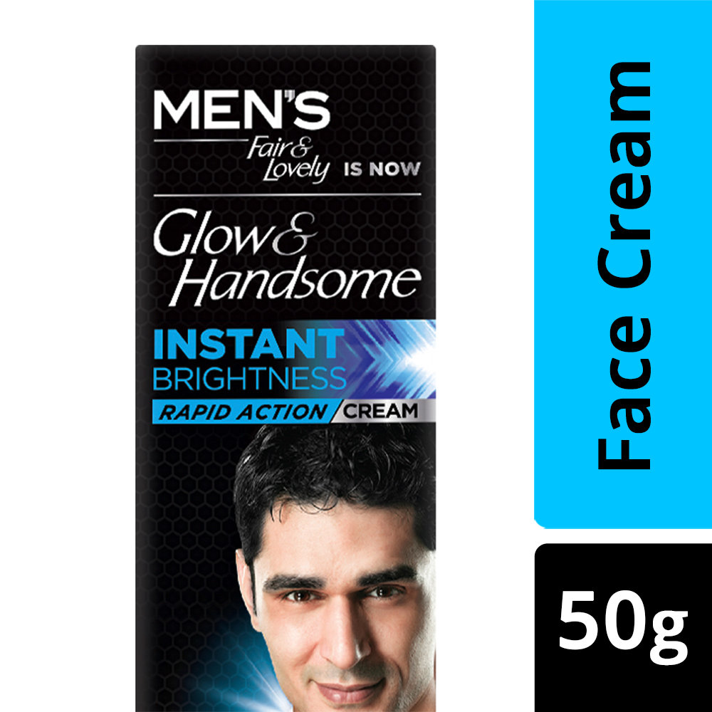 Glow & Handsome Instant Brightness Cream 50 gm | Rapid Action | Reduces Dark Spots | Instant Brightness | Sun Protection | Lon Lasting Freshness | For Men, Pack of 1 Glow & Handsome Instant Brightness Cream 50 gm | Rapid Action | Reduces Dark Spots | Instant Brightness | Sun Protection | Lon Lasting Freshness | For Men, Pack of 1