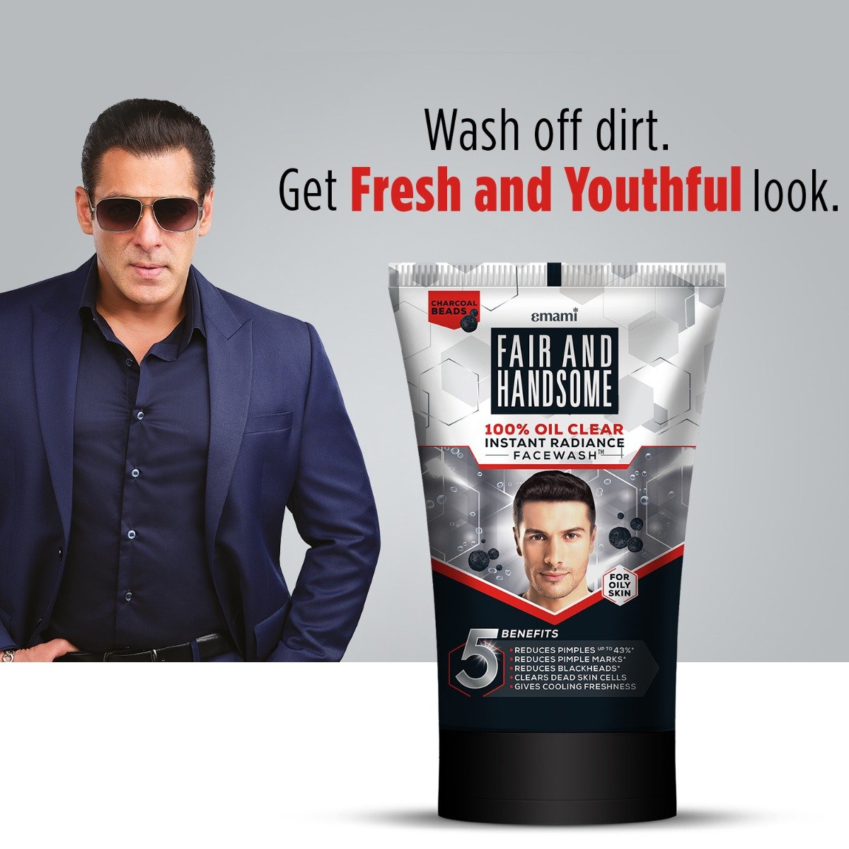 Fair and Handsome 100% Oil Clear Instant Radiance Face Wash, 100 gm, Pack of 1 Fair and Handsome 100% Oil Clear Instant Radiance Face Wash, 100 gm, Pack of 1