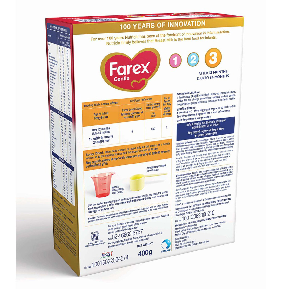 Farex Gentle Follow-Up Formula Stage 3 Powder for 12 to 24 Months, 400 gm Refill Pack, Pack of 1 Farex Gentle Follow-Up Formula Stage 3 Powder for 12 to 24 Months, 400 gm Refill Pack, Pack of 1
