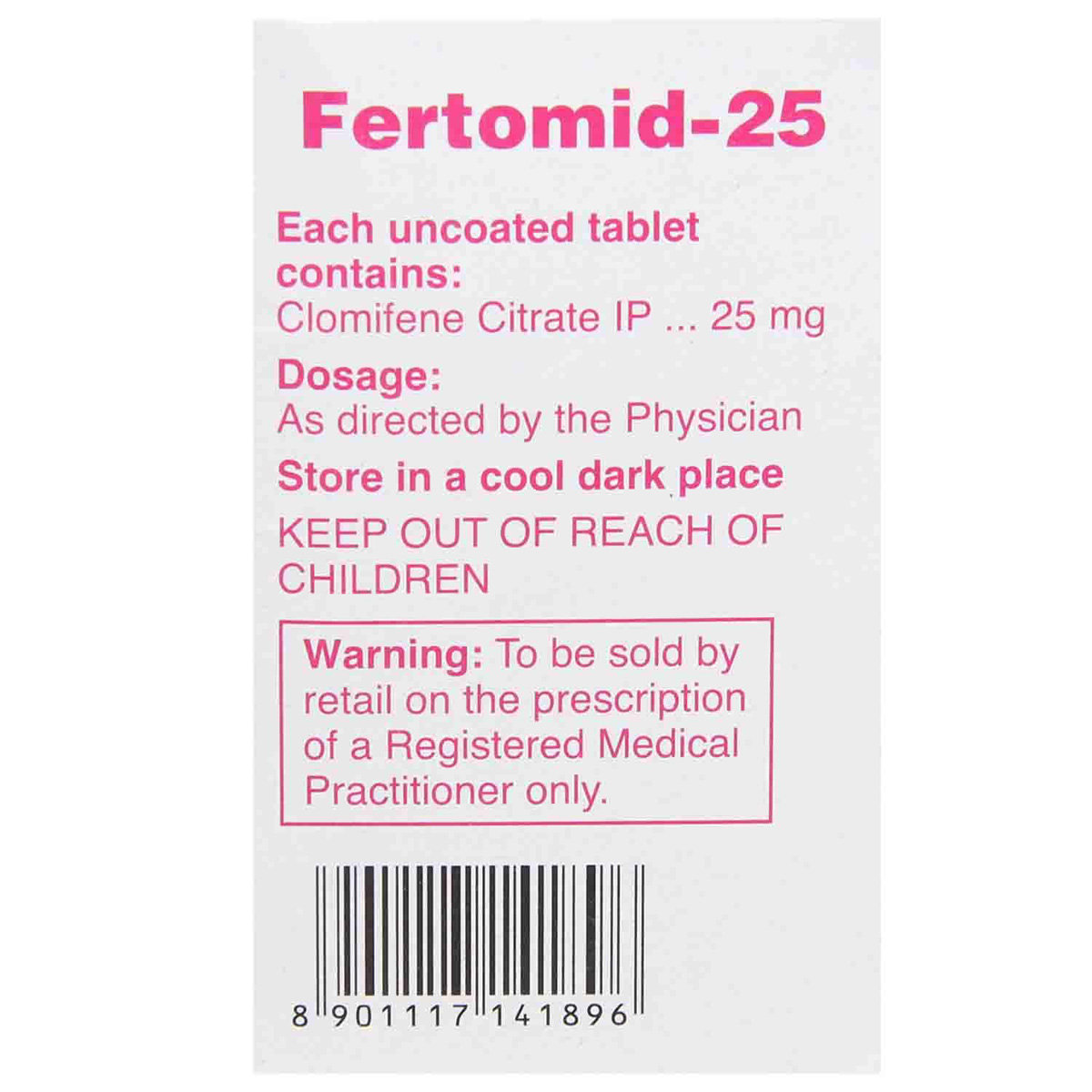 Fertomid-25 Tablet 10's, Pack of 10 TABLETS Fertomid-25 Tablet 10's, Pack of 10 TABLETS