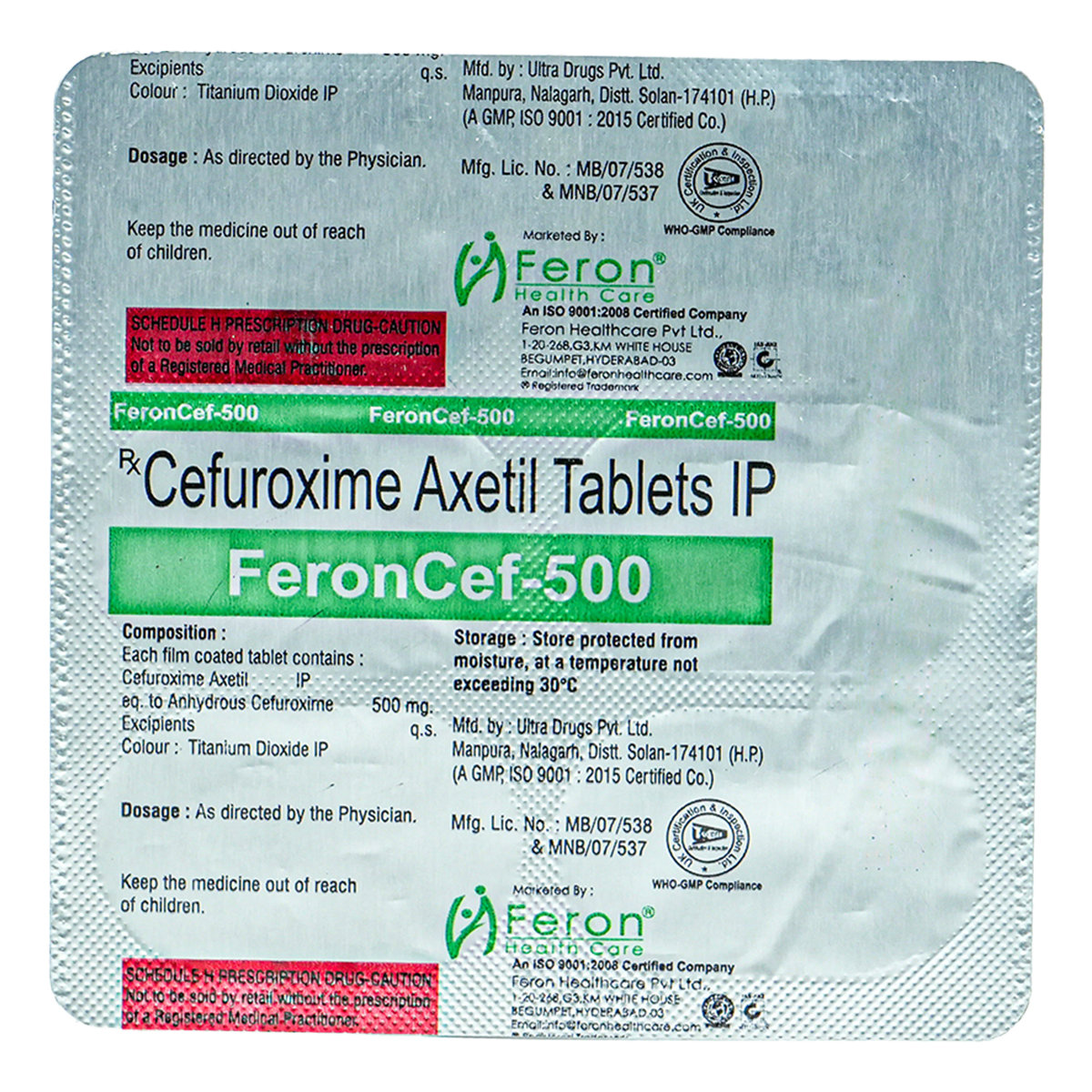 Feroncef 500 Tablet 6's, Pack of 6 TABLETS Feroncef 500 Tablet 6's, Pack of 6 TABLETS