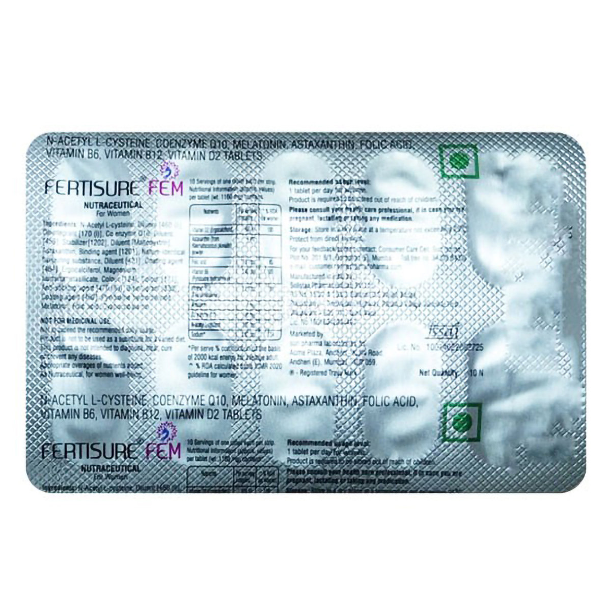 Fertisure Fem Tablet 10's, Pack of 10 Fertisure Fem Tablet 10's, Pack of 10