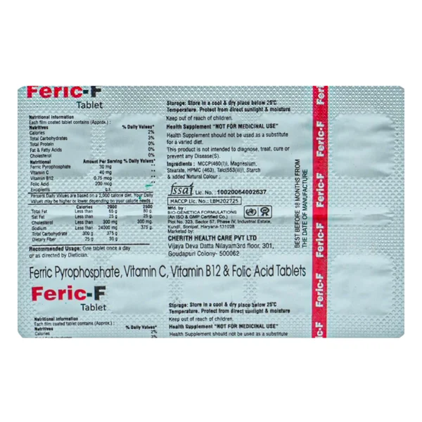 Feric-F Tablet 10's, Pack of 10 TabletS