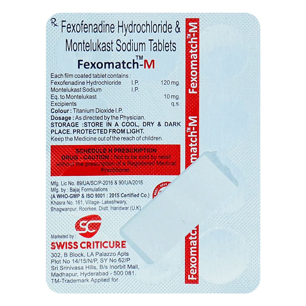 Fexomatch-M Tablet 10's, Pack of 10 TABLETS Fexomatch-M Tablet 10's, Pack of 10 TABLETS