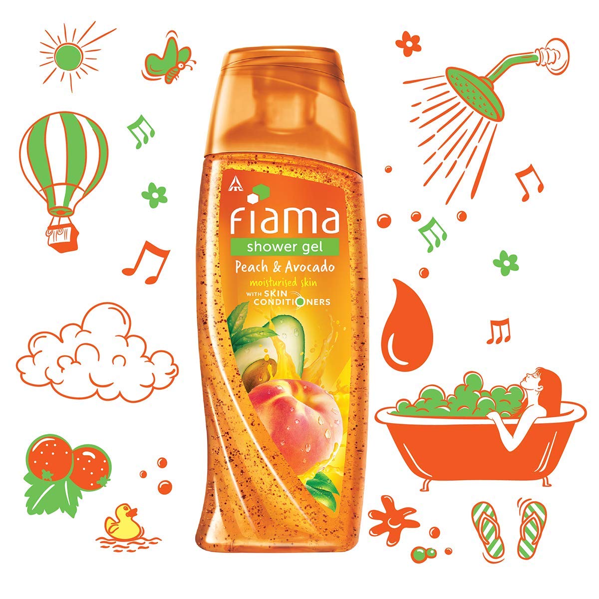 Fiama Di Wills Peach & Avocado Shower Gel, 250 ml | With Skin Conditioners | Gives Soft & Moisturised Skin | For Men & Women | For All Skin Type, Pack of 1 Fiama Di Wills Peach & Avocado Shower Gel, 250 ml | With Skin Conditioners | Gives Soft & Moisturised Skin | For Men & Women | For All Skin Type, Pack of 1