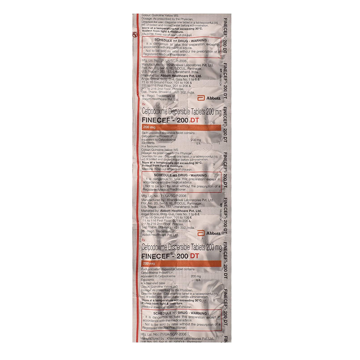 Finecef-200 DT Tablet 10's, Pack of 10 TabletS Finecef-200 DT Tablet 10's, Pack of 10 TabletS