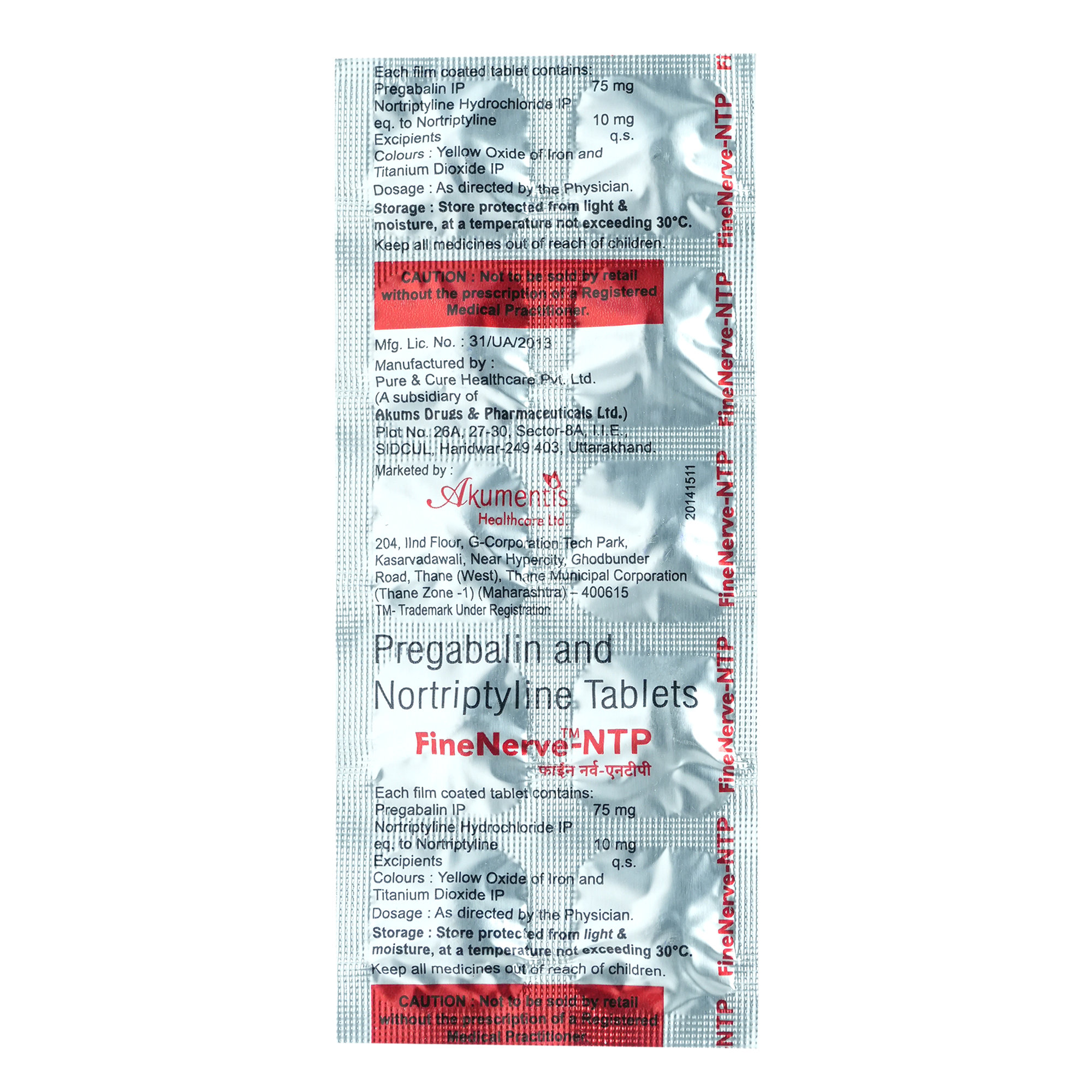 Fine Nerve-NTP Tablet 10's, Pack of 10 Fine Nerve-NTP Tablet 10's, Pack of 10