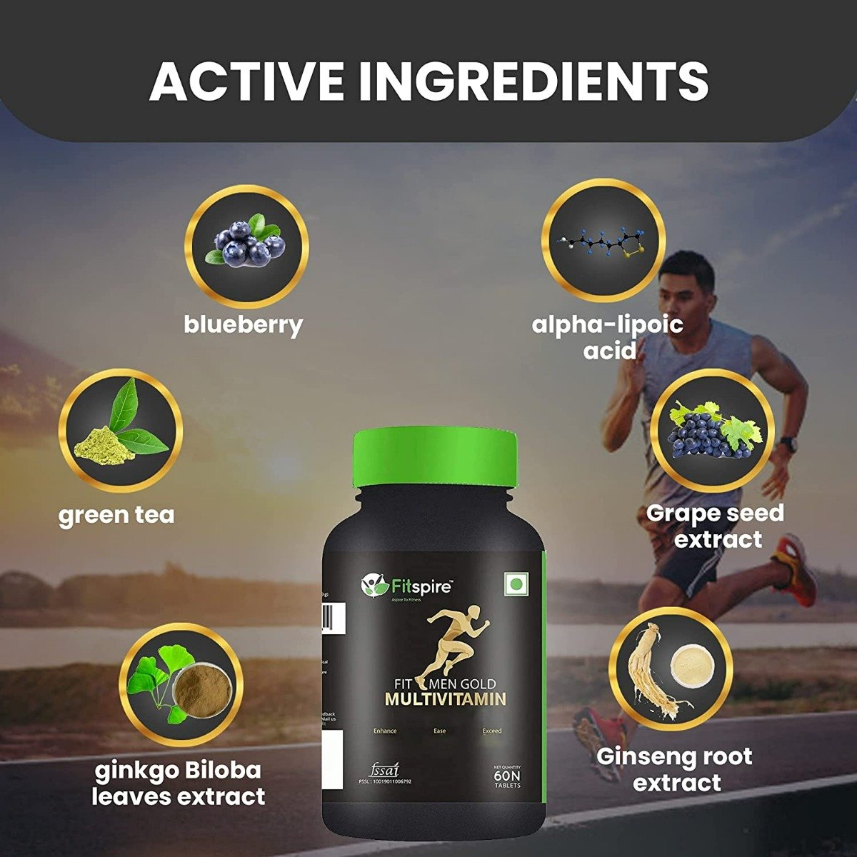 Fitspire Fit Men Gold Multivitamin Tablets, 60 Count, Pack of 1 Fitspire Fit Men Gold Multivitamin Tablets, 60 Count, Pack of 1