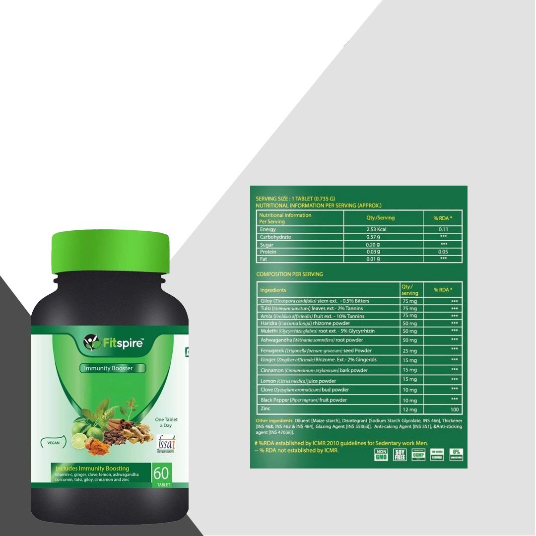 Fitspire Immunity Booster, 60 Tablets, Pack of 1 Fitspire Immunity Booster, 60 Tablets, Pack of 1