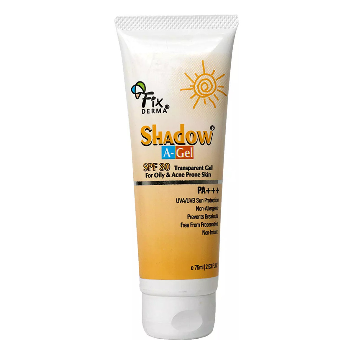 Fixderma Shadow A-Gel Spf 30 Pa+++ Gel 75 ml, Pack of 1 Fixderma Shadow A-Gel Spf 30 Pa+++ Gel 75 ml, Pack of 1
