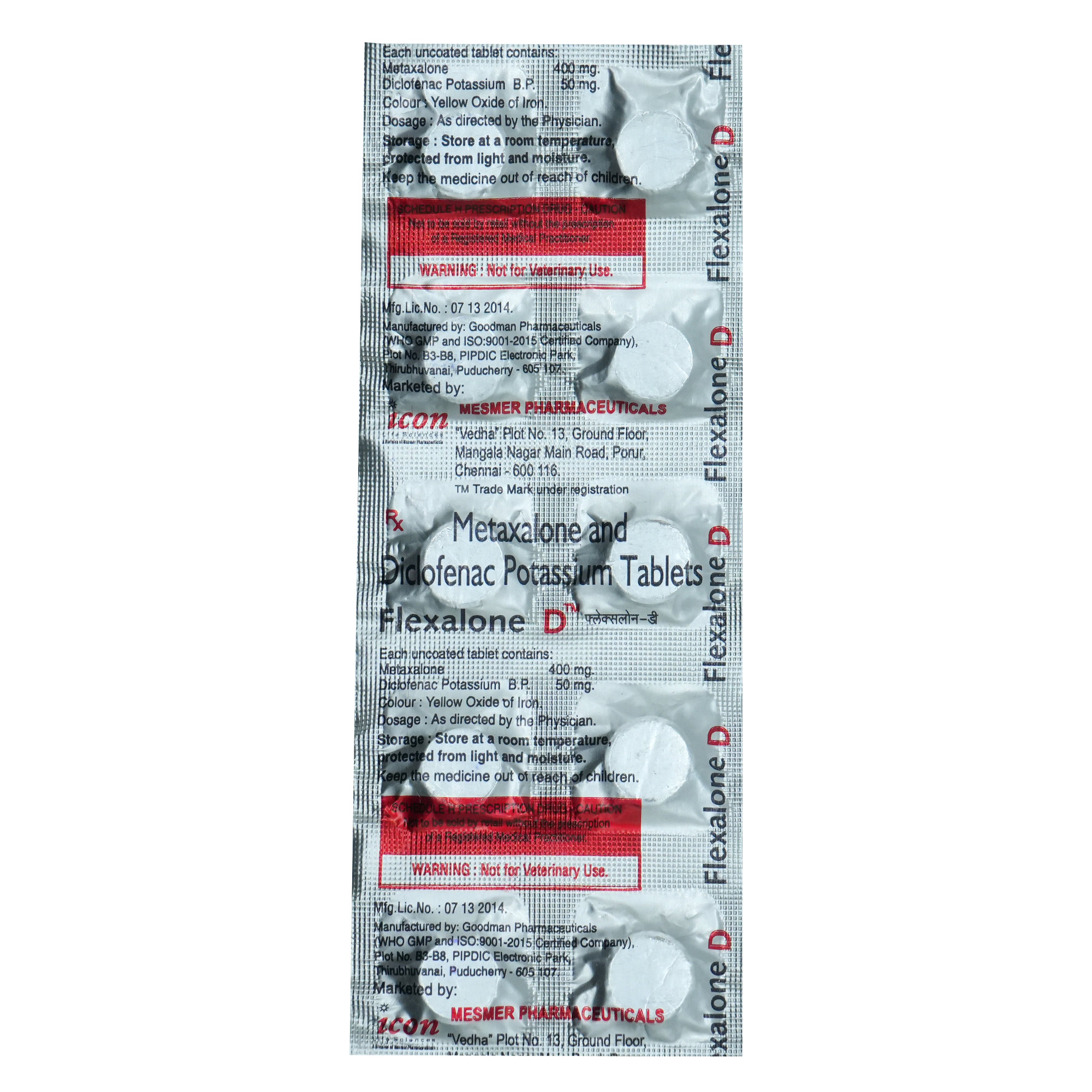 Flexalone D Tablet 10's, Pack of 10 TABLETS Flexalone D Tablet 10's, Pack of 10 TABLETS