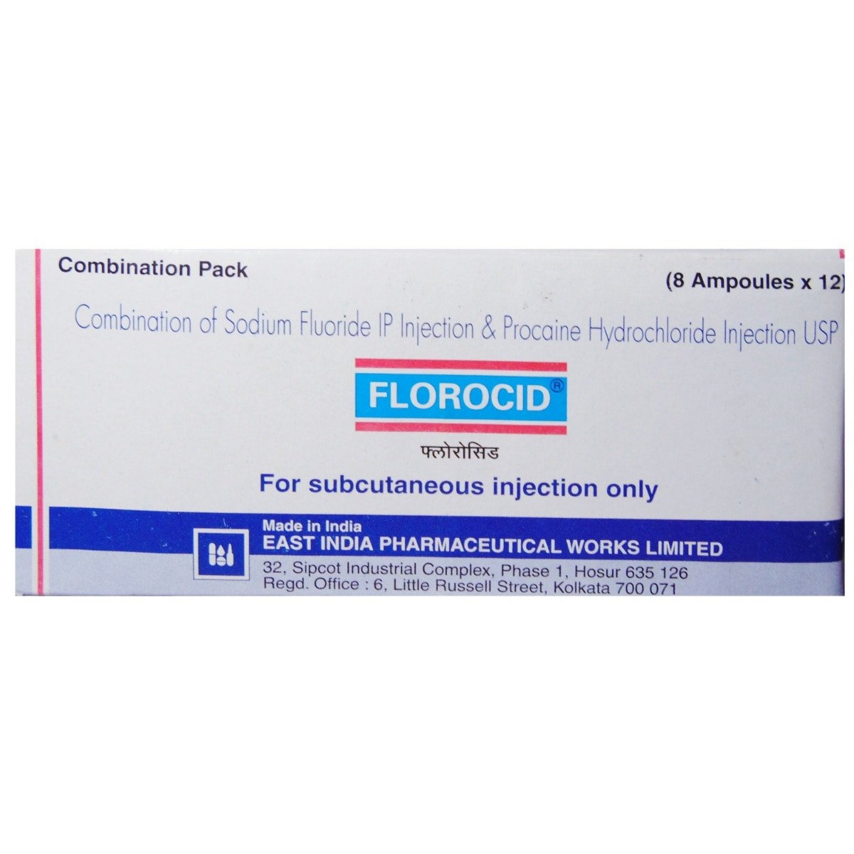 Florocid Injection 8 x 1 ml, Pack of 4 Florocid Injection 8 x 1 ml, Pack of 4