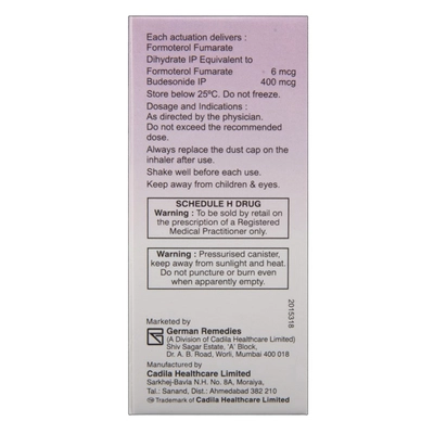 Formonide 400 Inhaler 120 mdi, Pack of 1 INHALER