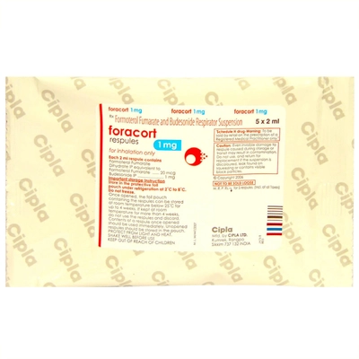 Foracort 1 mg Respules 5 x 2 ml, Pack of 5 RESPULES