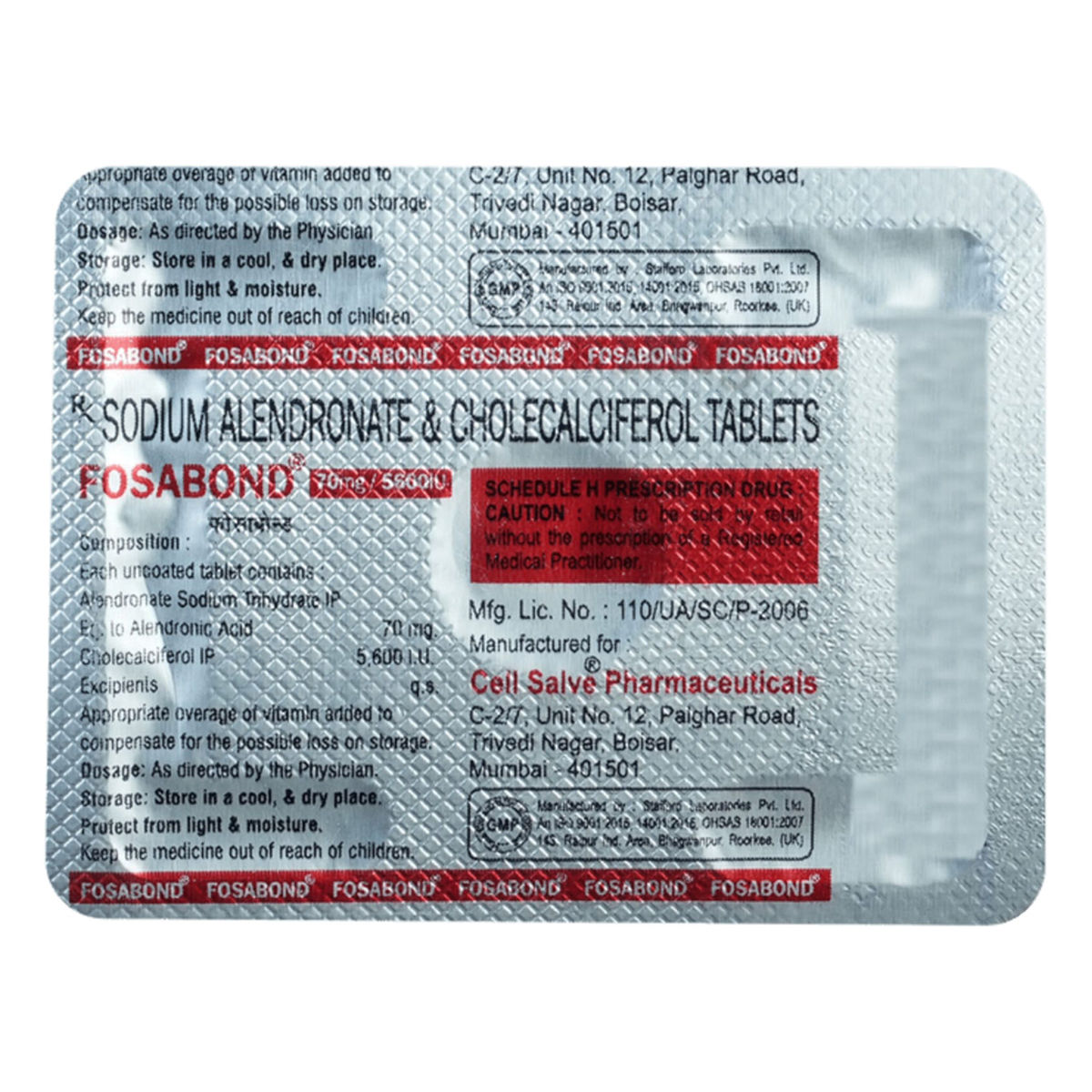 Buy Fosabond 70mg/5600IU Tablet 1's Online