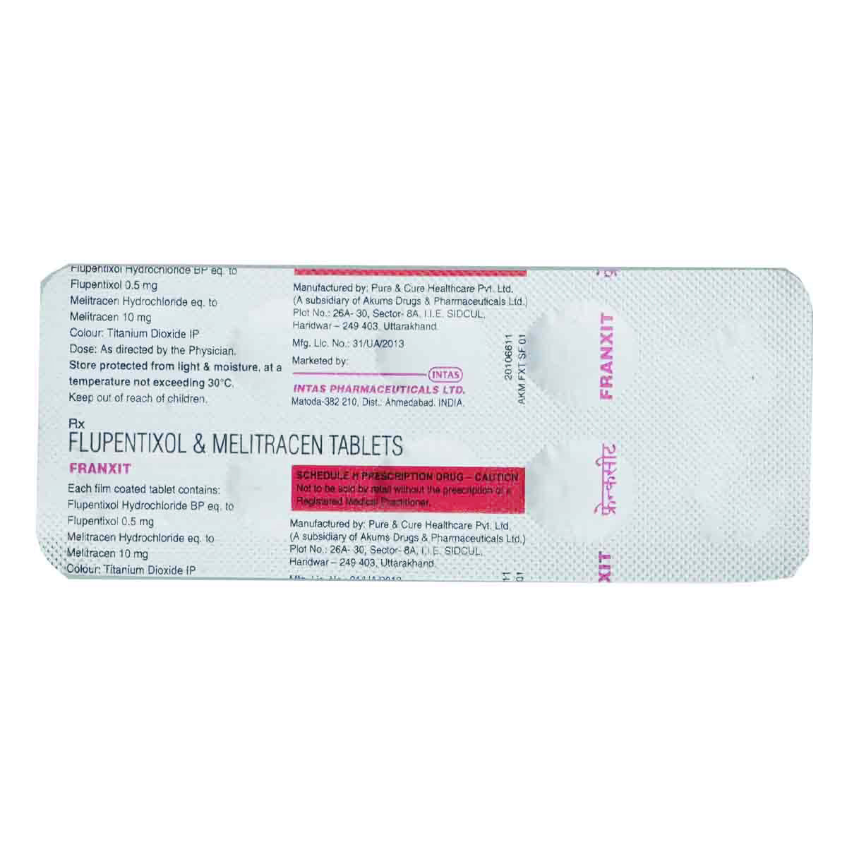 Franxit 0.5mg Tablet 10's, Pack of 10 TABLETS Franxit 0.5mg Tablet 10's, Pack of 10 TABLETS