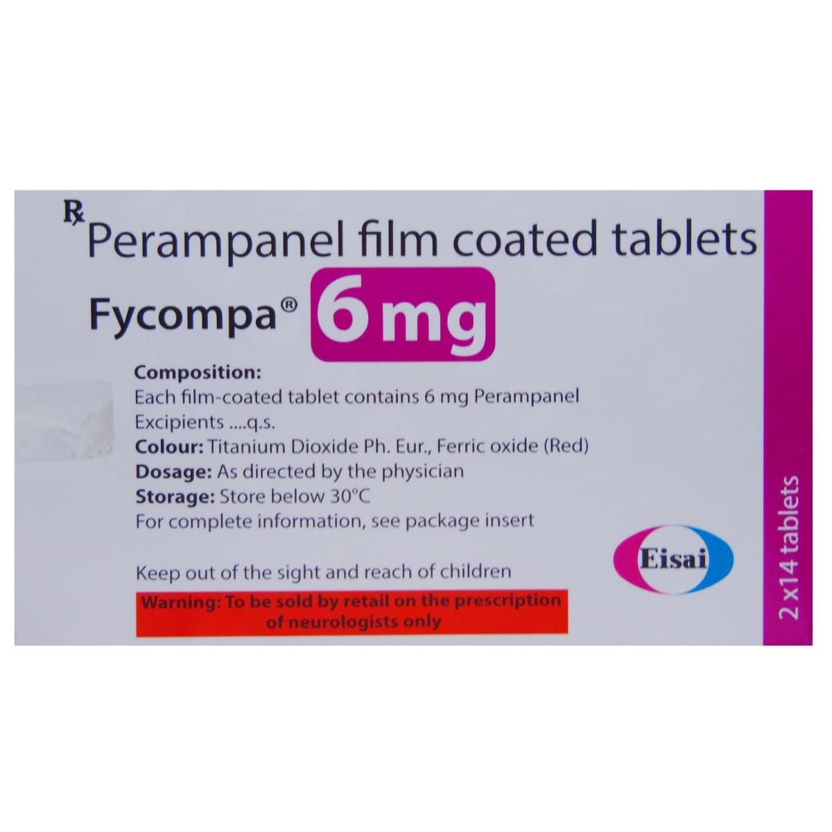 Buy FYCOMPA 6MG TABLET 14'S Online