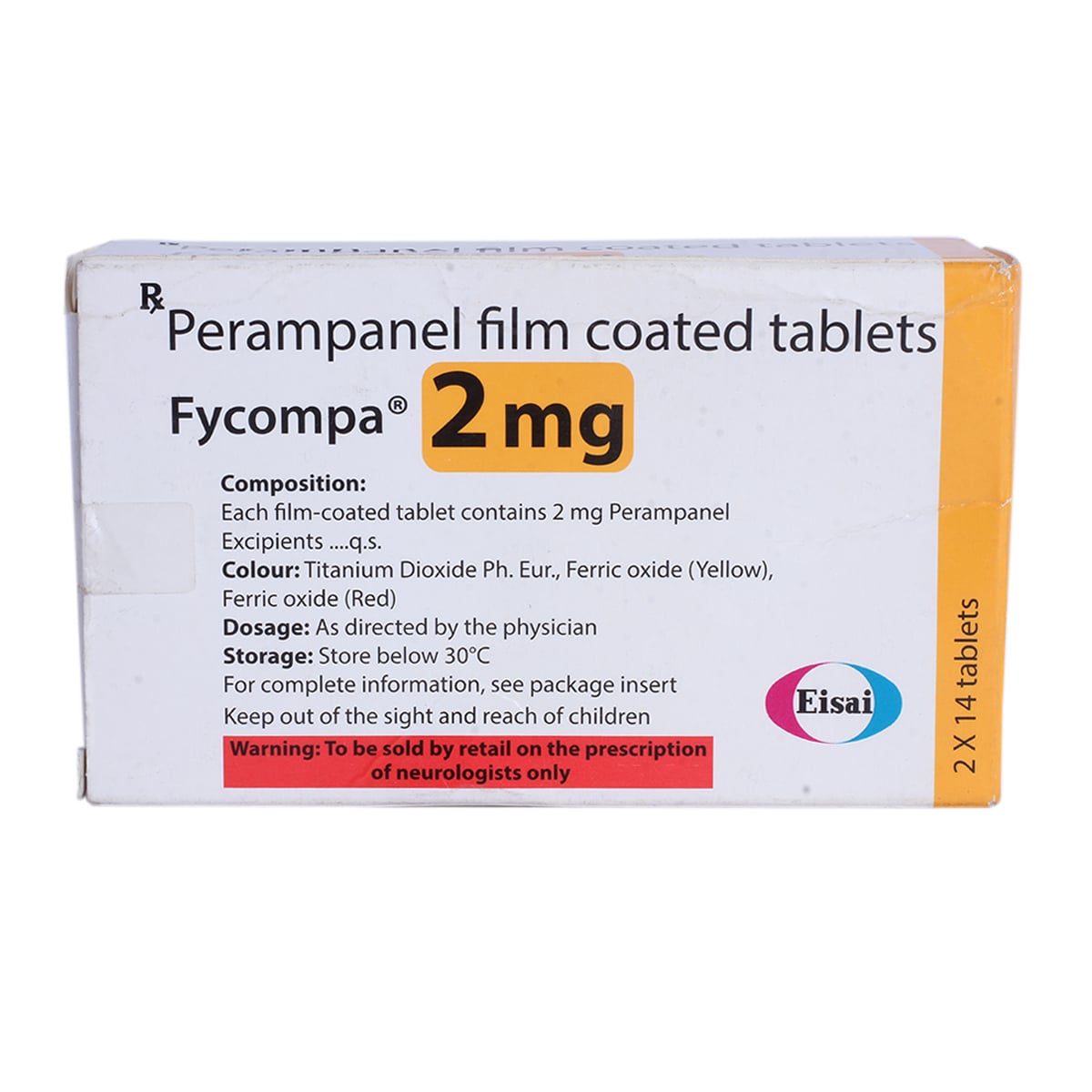 Fycompa 2 mg Tablet 14's, Pack of 14 TABLETS Fycompa 2 mg Tablet 14's, Pack of 14 TABLETS