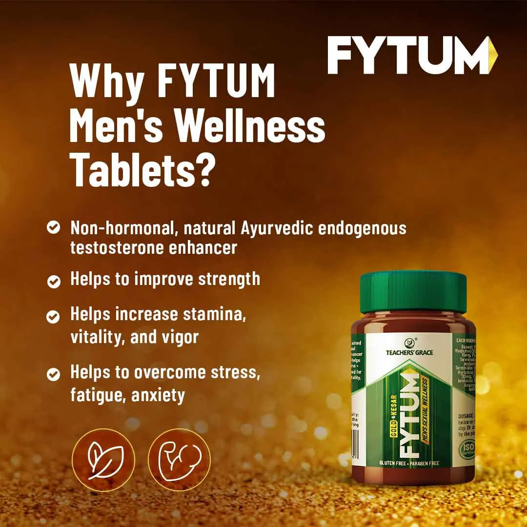 Teacher's Grace Fytum Men's Sexual Wellness with Gold & Kesar, 40 Tablets, Pack of 1 Teacher's Grace Fytum Men's Sexual Wellness with Gold & Kesar, 40 Tablets, Pack of 1