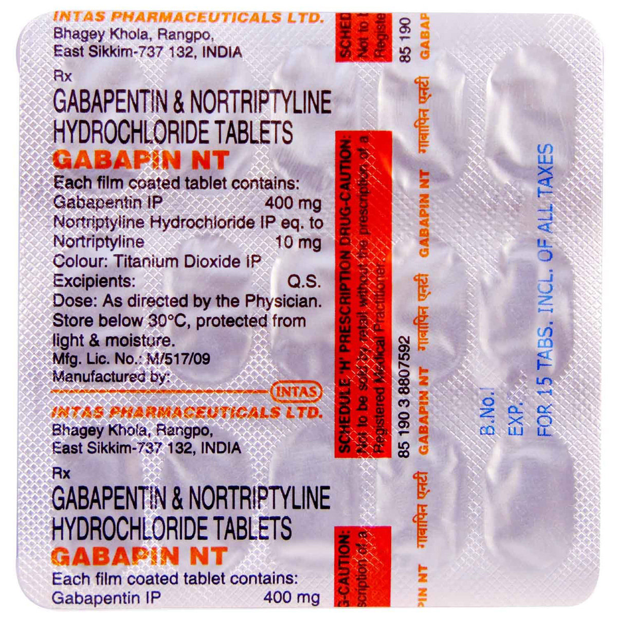 Gabapin NT Tablet 15's, Pack of 15 TABLETS Gabapin NT Tablet 15's, Pack of 15 TABLETS