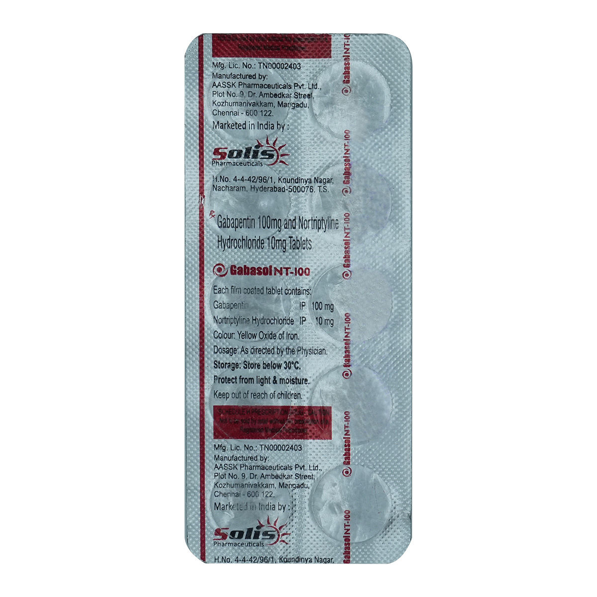 Buy Gabasol Nt-100Mg Tablet Online