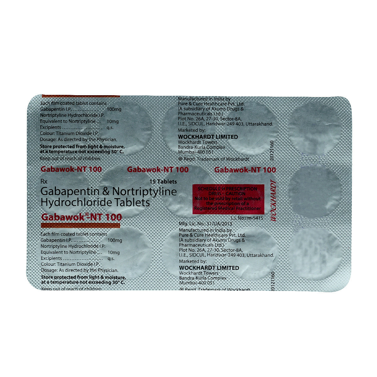 Gabawok-NT 100 Tablet 15's, Pack of 15 TabletS Gabawok-NT 100 Tablet 15's, Pack of 15 TabletS