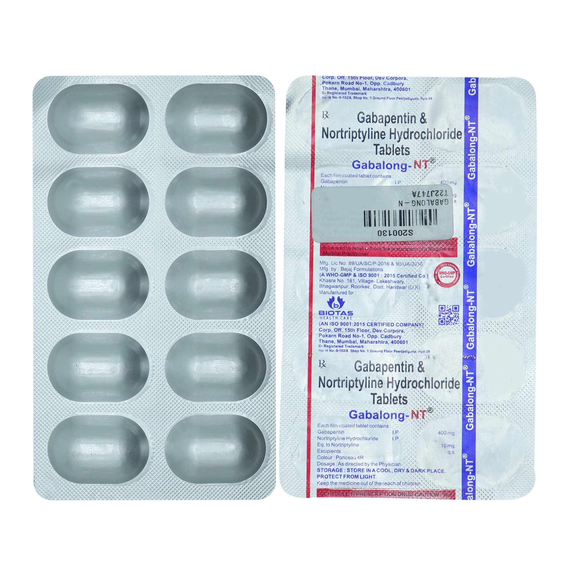 Gabalong-NT Tablet 10's, Pack of 10 TABLETS Gabalong-NT Tablet 10's, Pack of 10 TABLETS