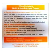 Garnier White Complete Multi Action  SPF 17 PA++ Fairness Cream, 18 gm, Pack of 1