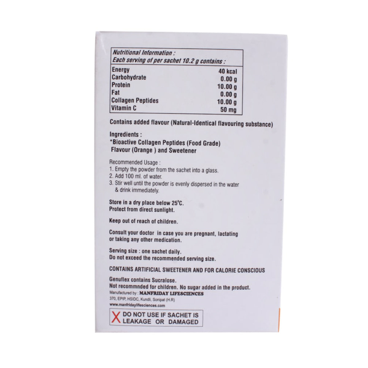 Genuflex Sugar Free Sachet 10.5 gm, Pack of 1 Sachet Genuflex Sugar Free Sachet 10.5 gm, Pack of 1 Sachet