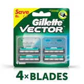 Gillette Vector Plus Cartridge, 4 Count, Pack of 1