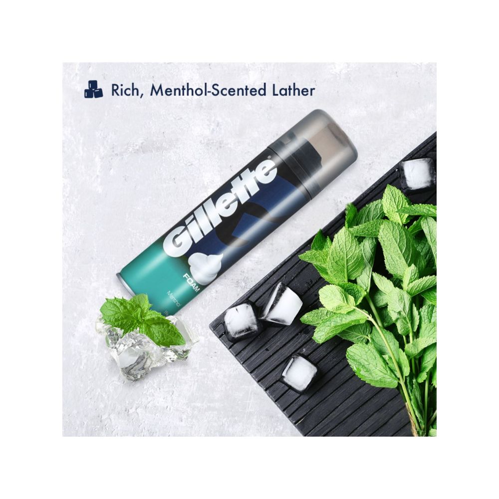 Gillette Menthol Shaving Foam, 196 gm, Pack of 1 Gillette Menthol Shaving Foam, 196 gm, Pack of 1