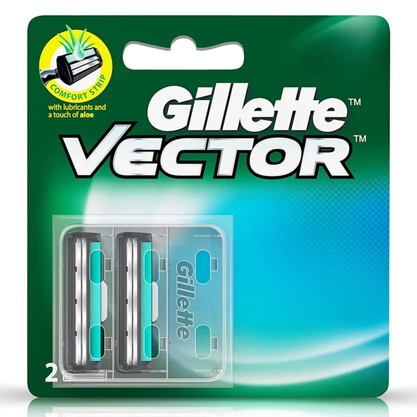 Gillette Vector Plus Cartridge, 2 Count, Pack of 1