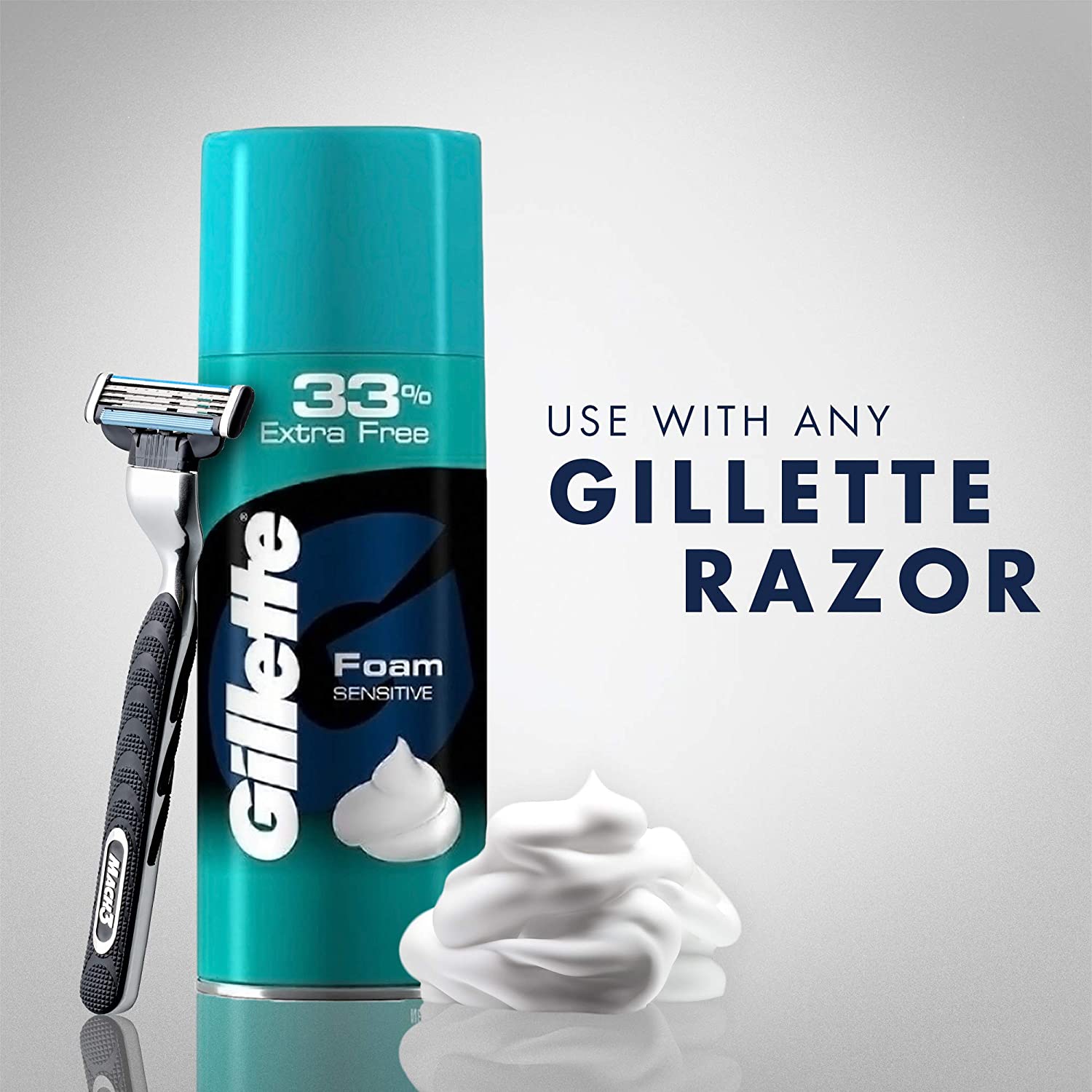 Gillette Sensitive Shaving Foam, 418 gm, Pack of 1 Gillette Sensitive Shaving Foam, 418 gm, Pack of 1