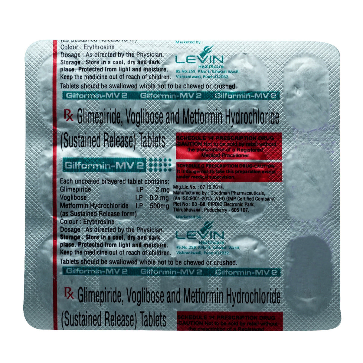 Gilformin MV 2 Tablet 15's, Pack of 15 TABLETS Gilformin MV 2 Tablet 15's, Pack of 15 TABLETS